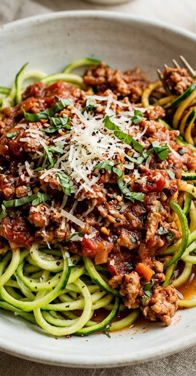 Zucchini Noodle Turkey Bolognese