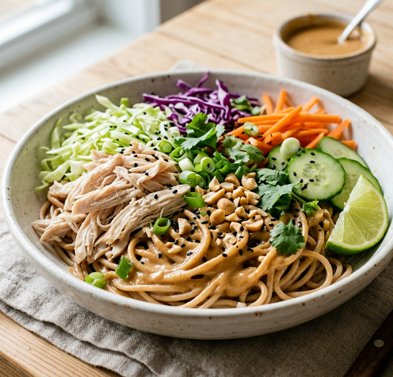 Peanut Chicken Noodle Bowl