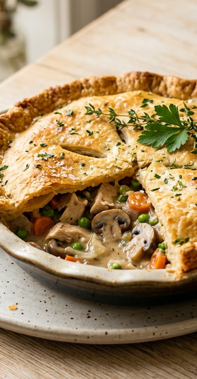 Gluten-Free Chicken and Mushroom Pie