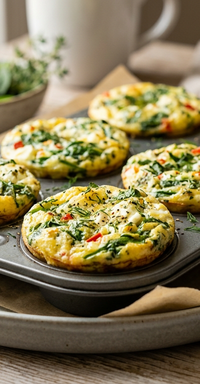 Egg White Spinach Frittata Cups