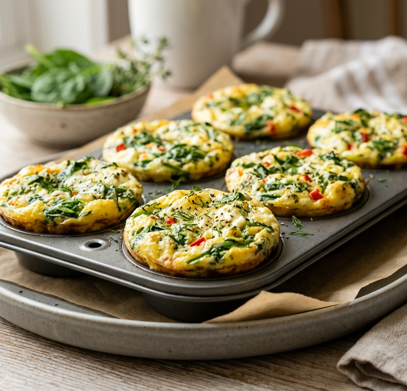 Egg White Spinach Frittata Cups