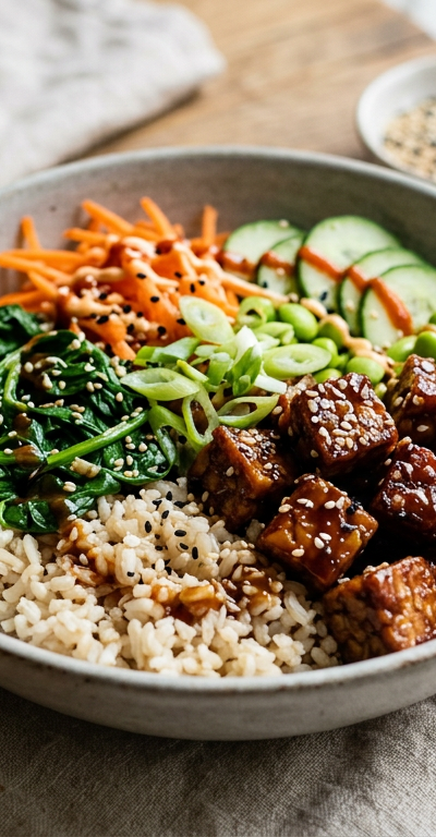 Miso Tempeh & Greens Rice Bowl