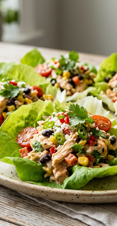 Southwest Chicken Salad Lettuce Cups