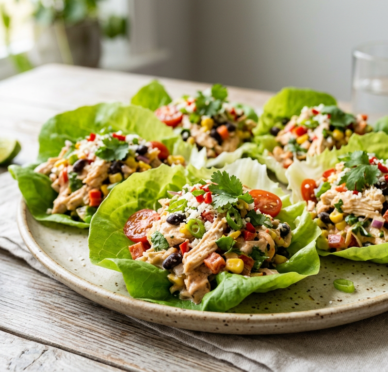 Southwest Chicken Salad Lettuce Cups