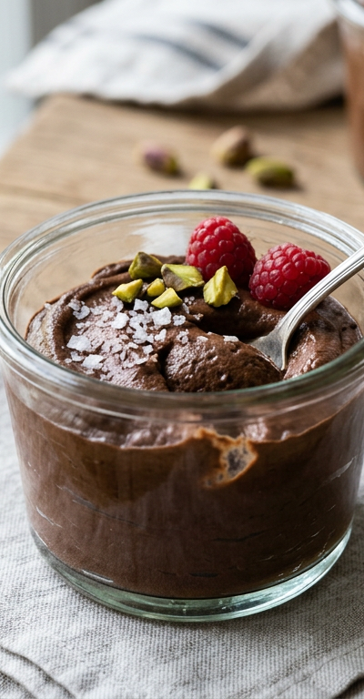 Chocolate Avocado Mousse with Sea Salt