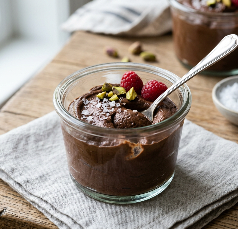 Chocolate Avocado Mousse with Sea Salt