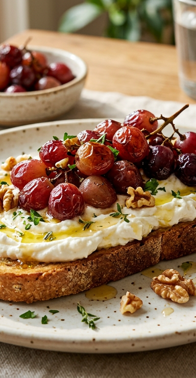 Whipped Feta and Roasted Grape Toast