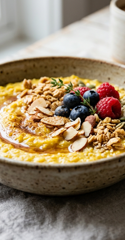Golden Lentil & Tofu Breakfast Porridge