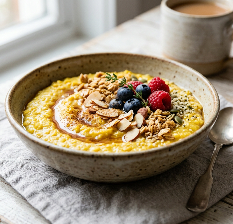 Golden Lentil & Tofu Breakfast Porridge