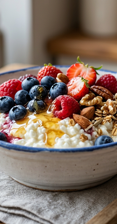 Gluten-Free Cottage Cheese and Berry Bowl
