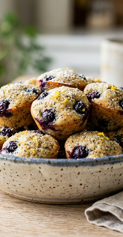 Blueberry Lemon Poppy Seed Muffin Bites