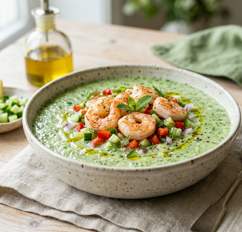 Chilled Shrimp and Cucumber Gazpacho