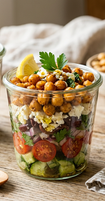 Mediterranean Chickpea Crunch Cups