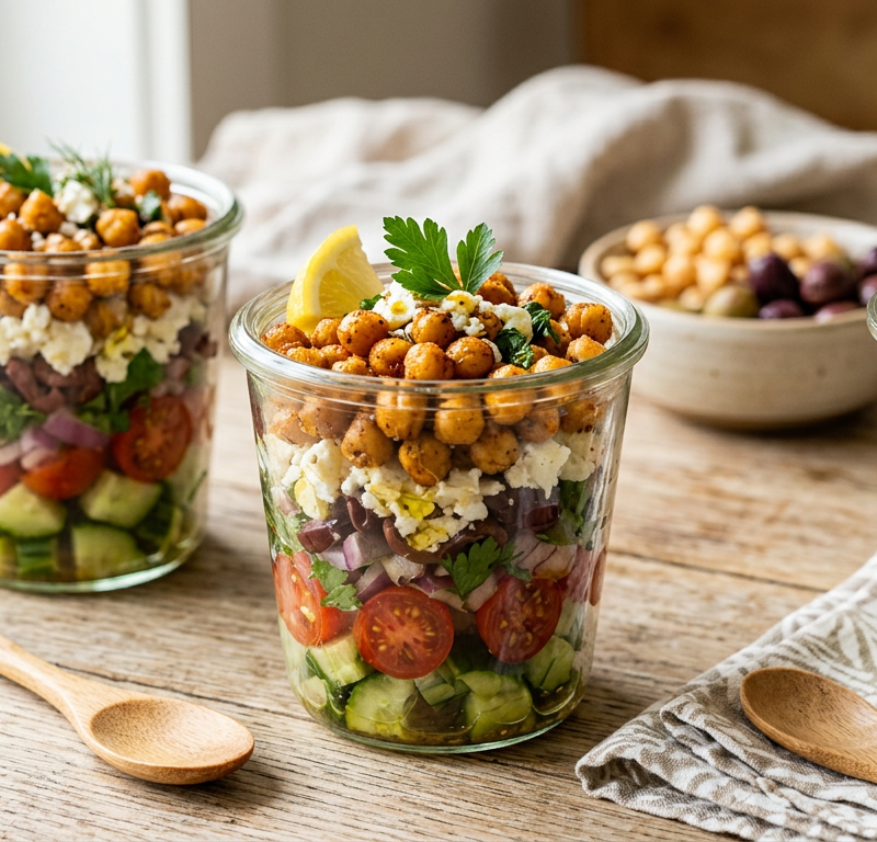 Mediterranean Chickpea Crunch Cups