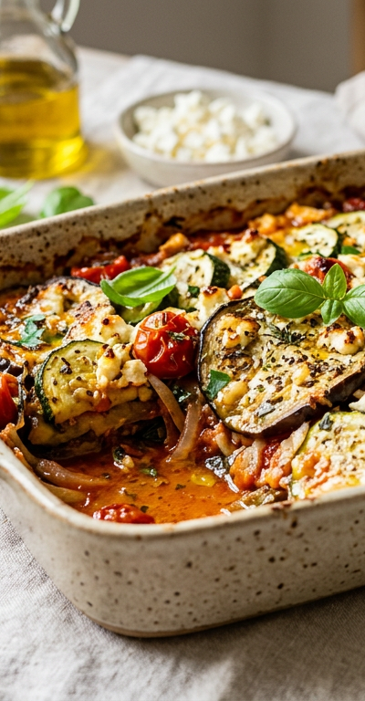 Mediterranean Eggplant and Zucchini Bake