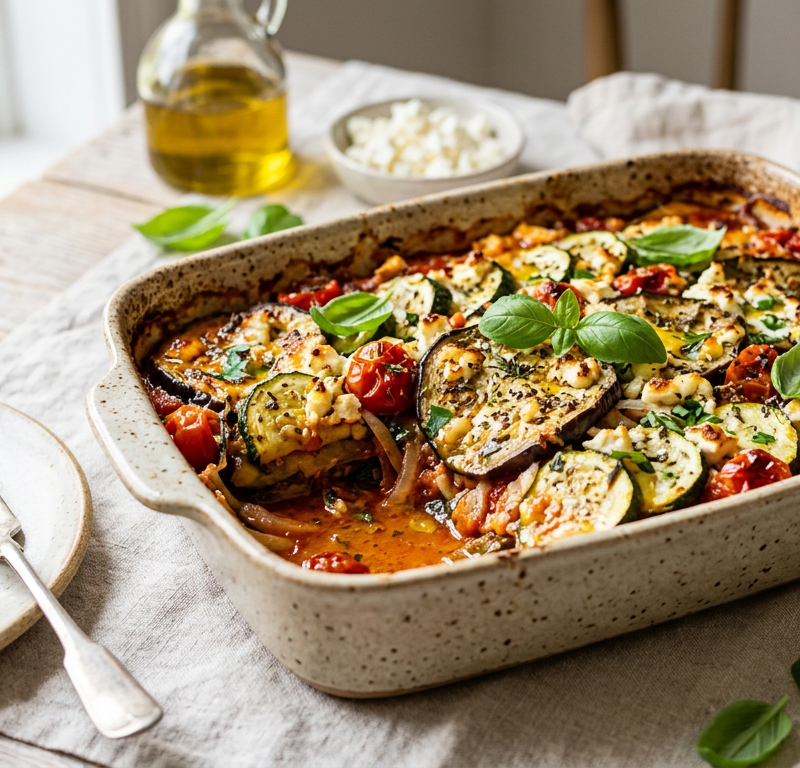 Mediterranean Eggplant and Zucchini Bake