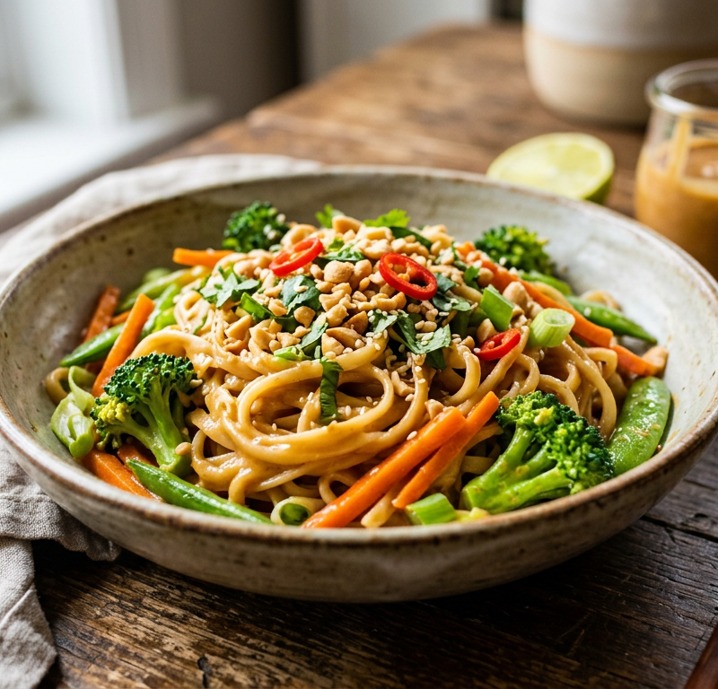 Peanut Butter Vegetable Noodle Stir-Fry