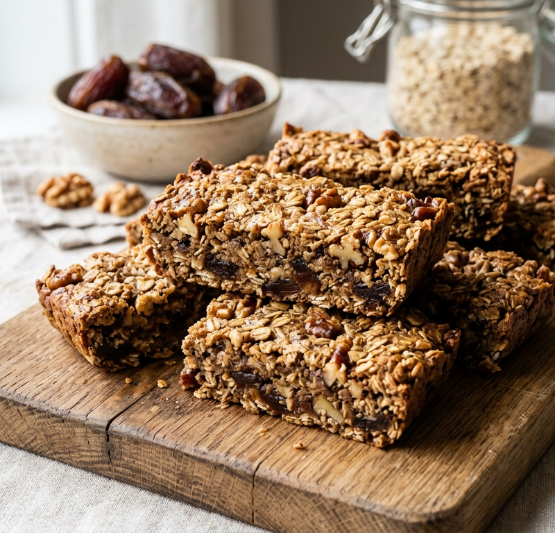 Toasted Oat & Date Breakfast Bars