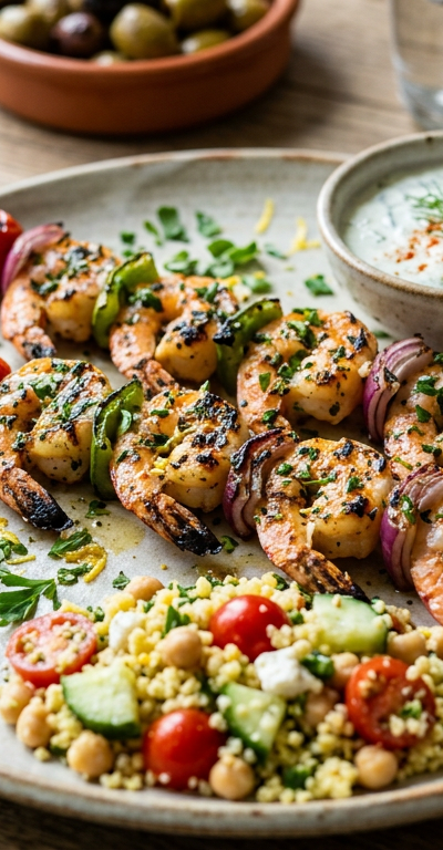 Grilled Shrimp Skewers with Herbs