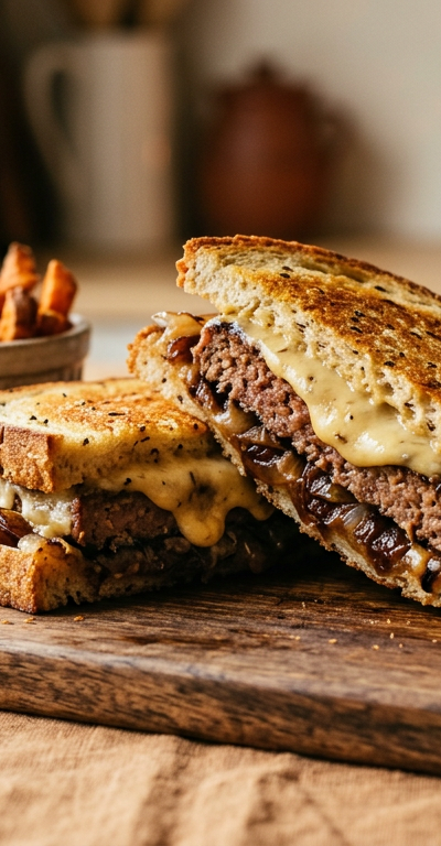 Vegan Patty Melt with Caramelized Onions