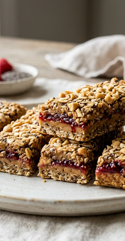 Peanut Butter & Jelly Chia Bars
