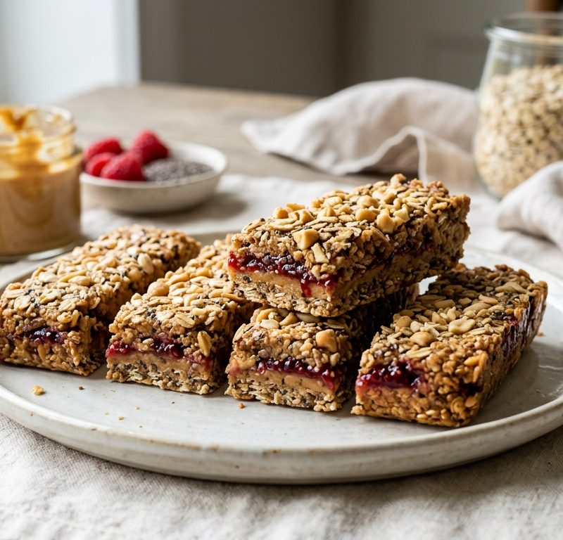 Peanut Butter & Jelly Chia Bars