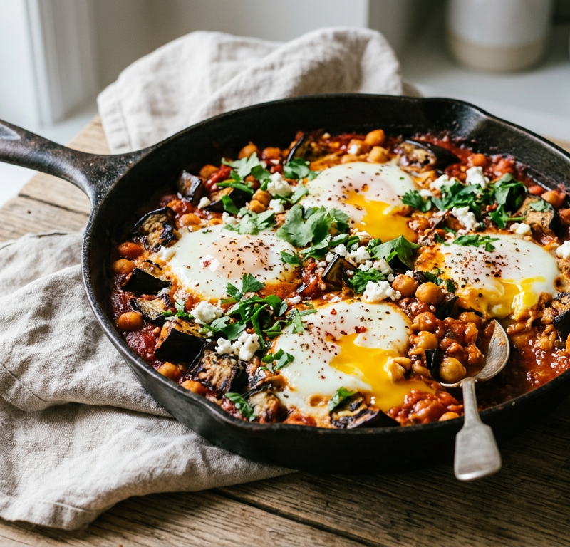 Roasted Eggplant & Chickpea Shakshuka