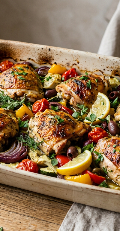 Baked Mediterranean Chicken Thighs