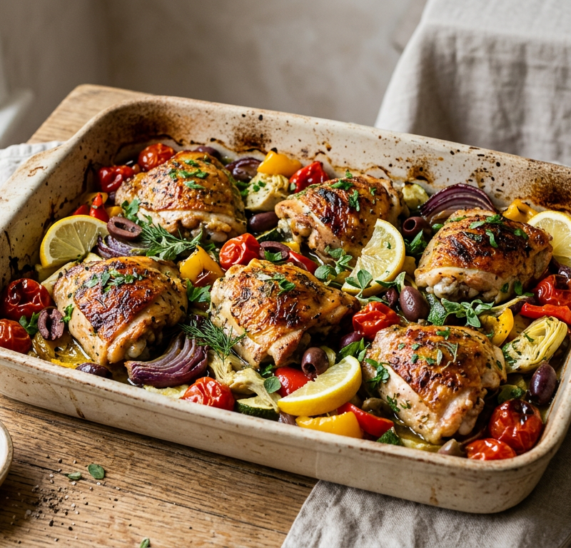 Baked Mediterranean Chicken Thighs