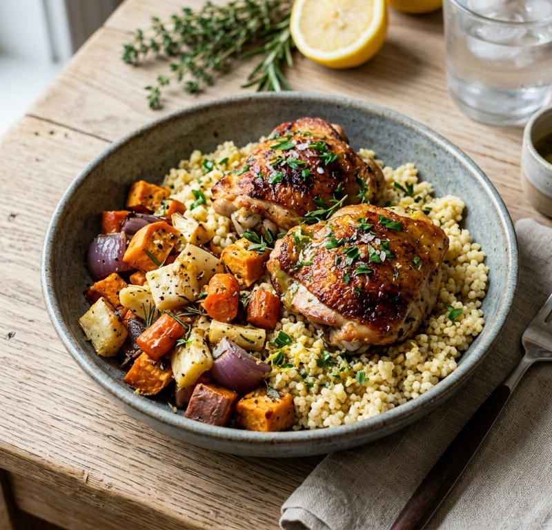 Herb-Roasted Chicken Thigh & Millet Bowl with Citrus Vinaigrette