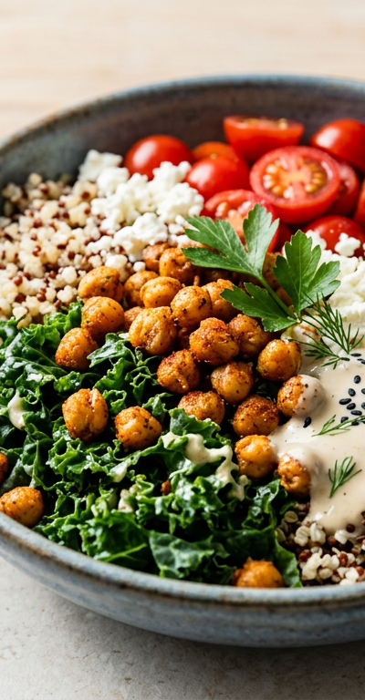Crispy Chickpea and Kale Power Bowl