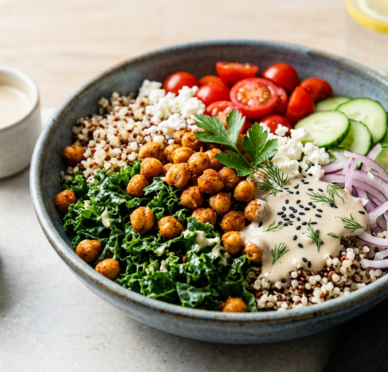 Crispy Chickpea and Kale Power Bowl