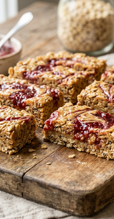 Peanut Butter Jelly Protein Bars