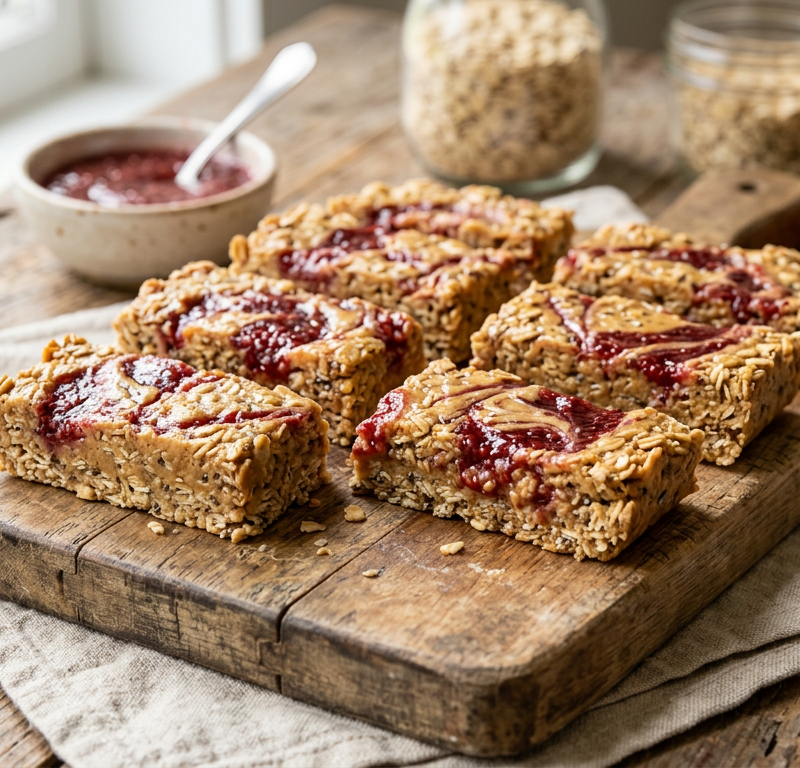 Peanut Butter Jelly Protein Bars