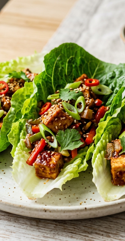 Spicy Tofu Lettuce Wraps